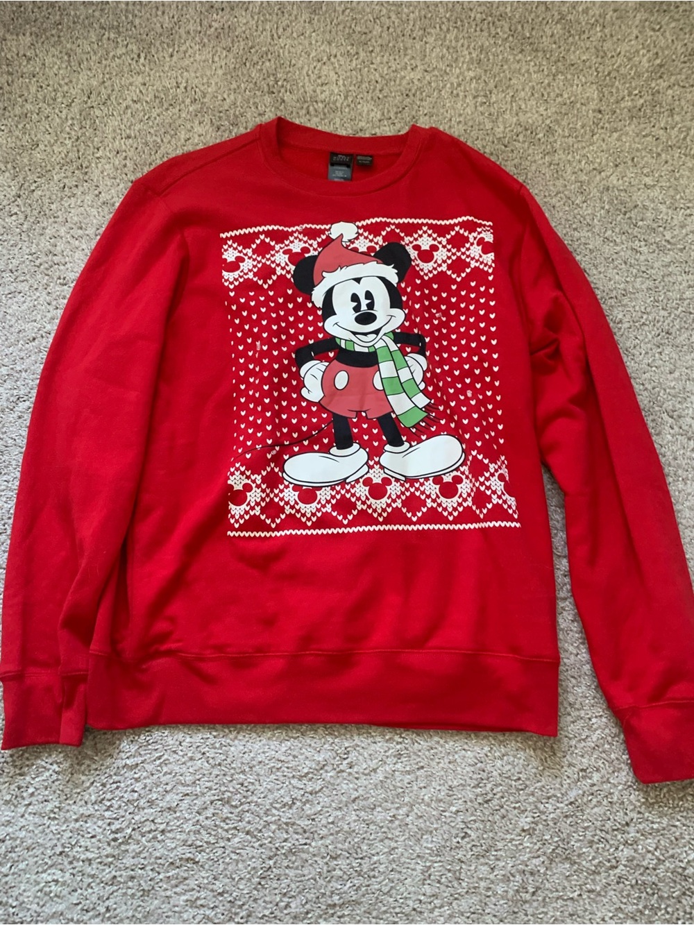 Women's Christmas Light Up Mickey Mouse Crewneck Sweatshirt XL Never Worn